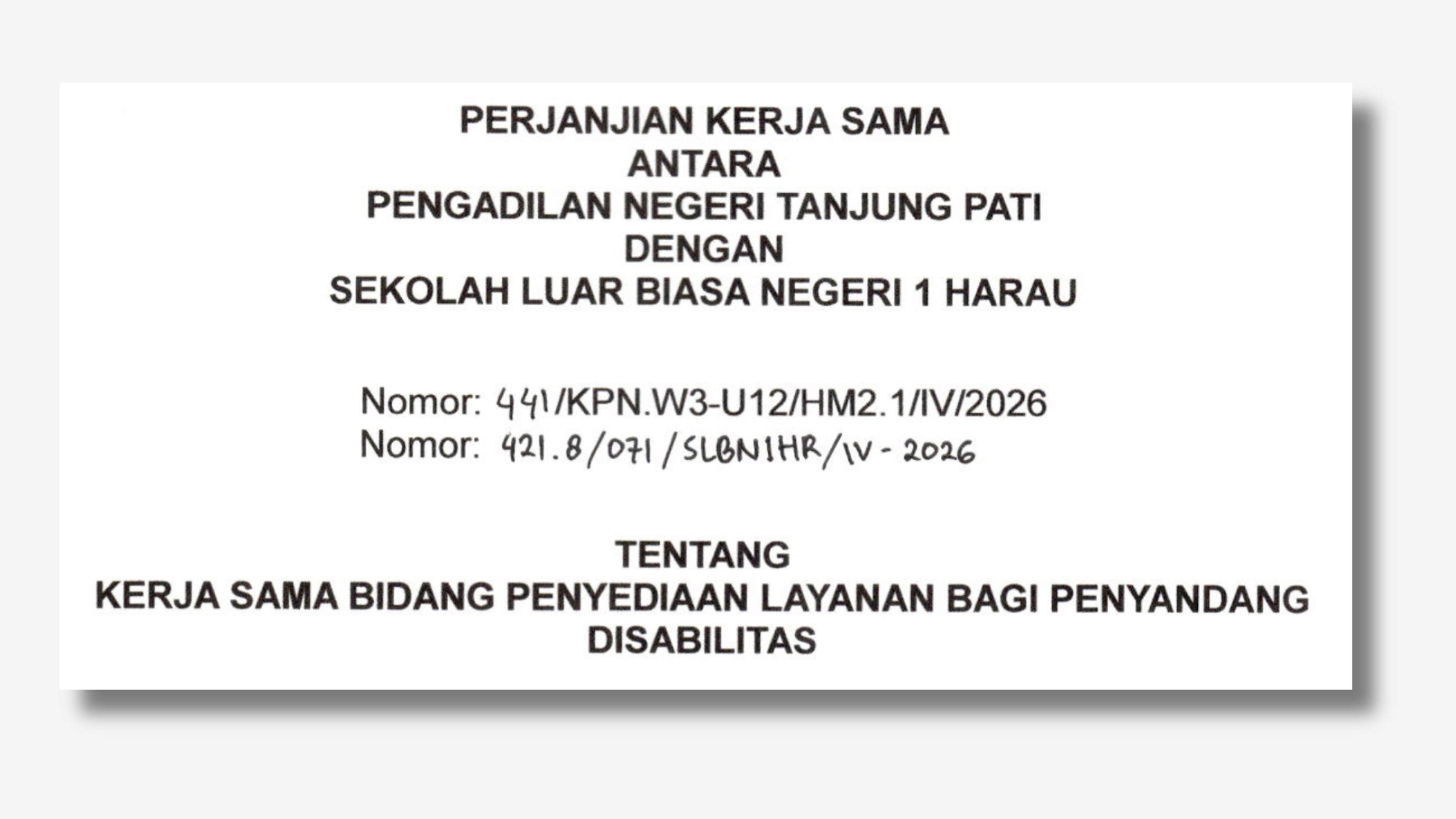 PKS PNTJP SLBN1HARAU